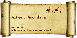Ackert András névjegykártya