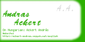 andras ackert business card